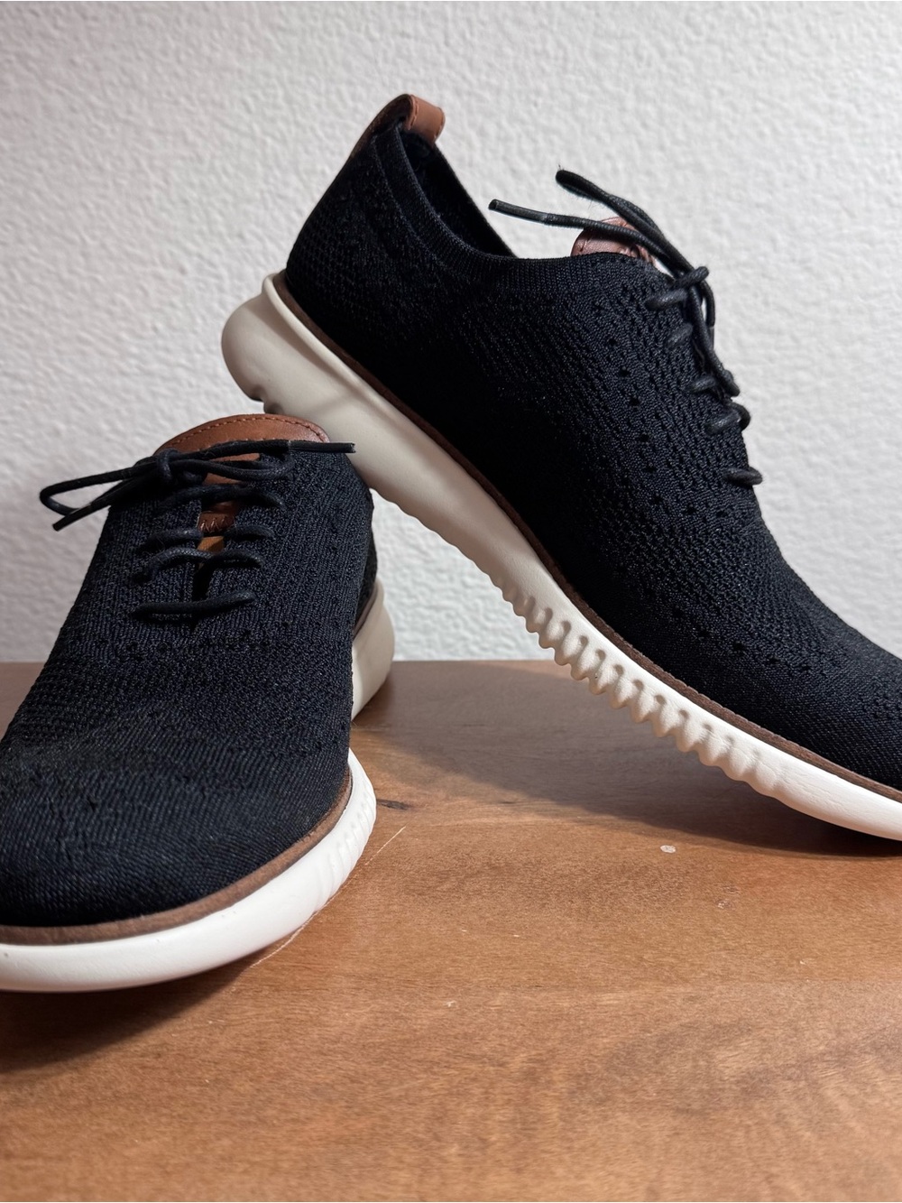 Brand New Cole Haan 2.Zero Grand Stitchlite™ Wingtip Oxfords - Black/Ivory